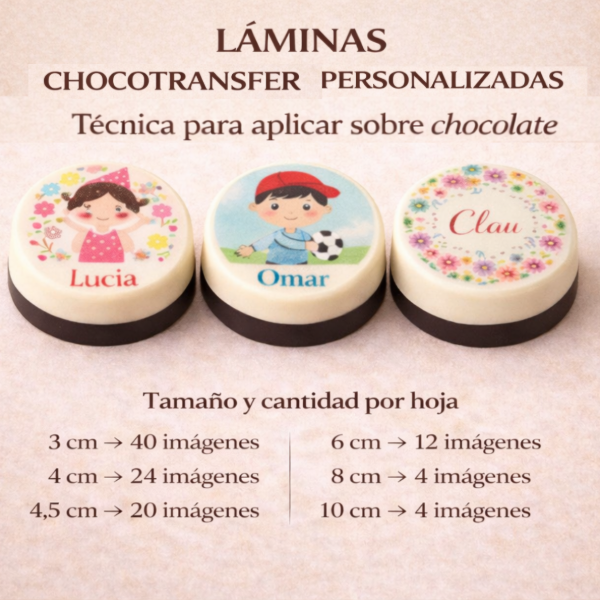 Producto - LAMINA CHOCOTRANSFER PERSONALIZADA