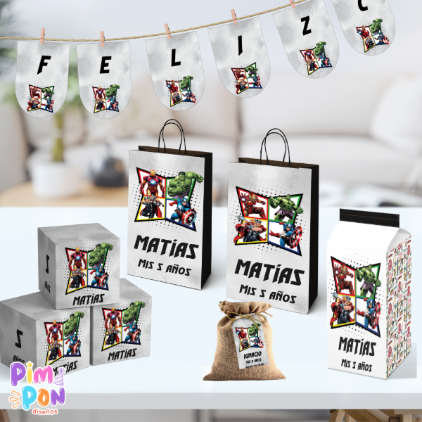 Producto - Kit imprimible textos editables - AVENGERS 2