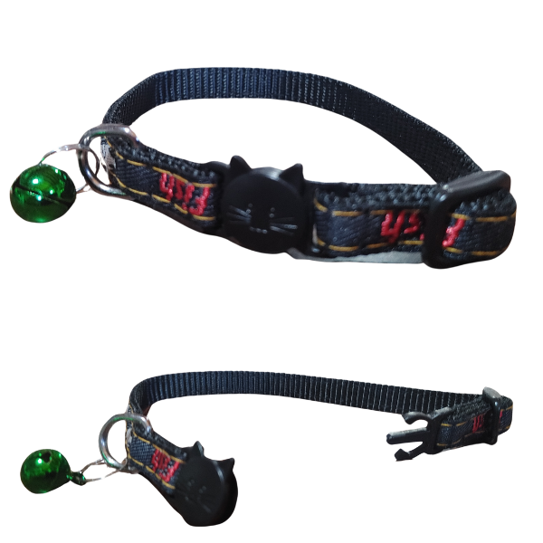 Producto - Collar Para Gatos Con Cascabel Sonoro Broche Click Ajustable - 2