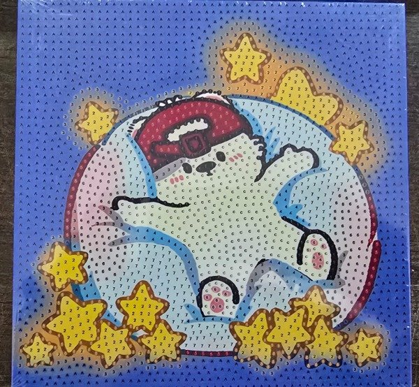 Producto - DIAMOND PAINTING 20X20 BASTIDOR M OSITO DESCANSANDO EN LAS ESTRELLAS