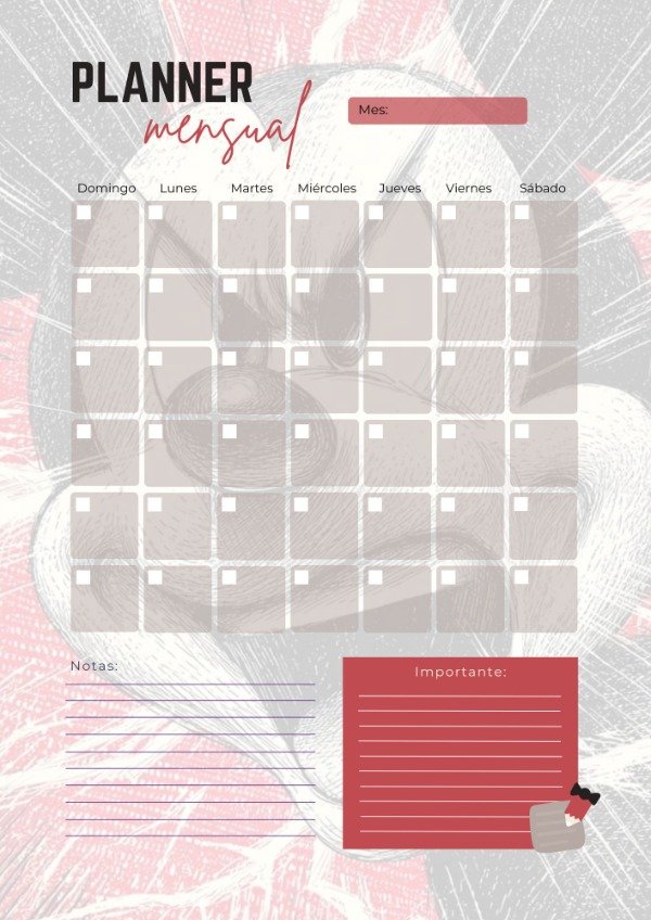 Producto - PLANNER MENSUAL PERSONALIZADO