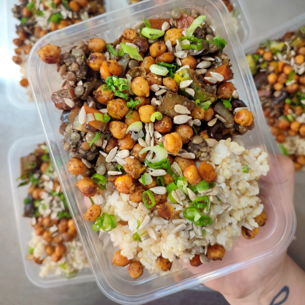 Producto - Bowl proteico de legumbres, vegetales asados y arroz yamaní