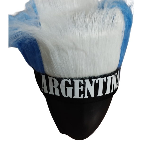 Producto - Vincha De Argentina Con Pelos Celestes Y Blancos - 1