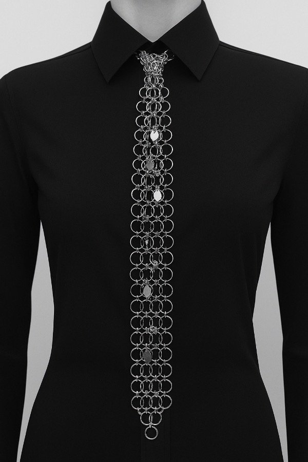 Producto - Corbata TIE con strass gota Platino