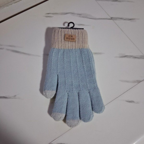 Producto - GUANTE ADULTO TEJIDO COLOR CELESTE