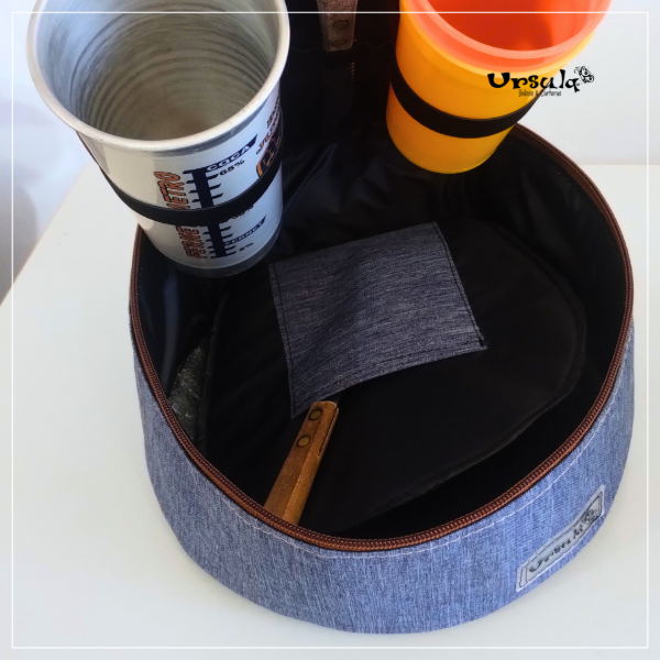Producto - Porta platos (azul melange y beige) - 1
