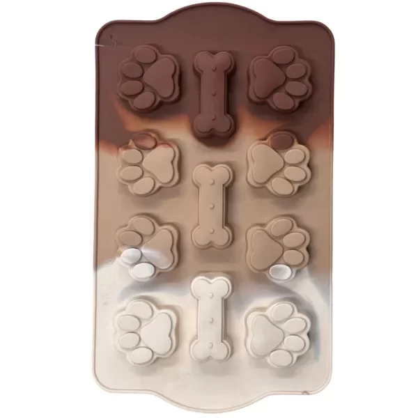 Producto - MOLDE DE SILICONA PARA HORNO AIRFRIER MICROONDAS 8 PATITAS 3 HUESOS