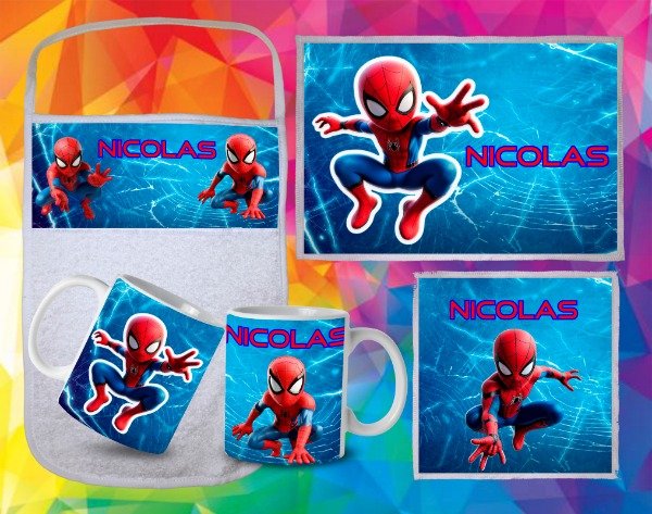Producto - Plantilla para Set de Jardín y Mochilas FullPrint Spiderman