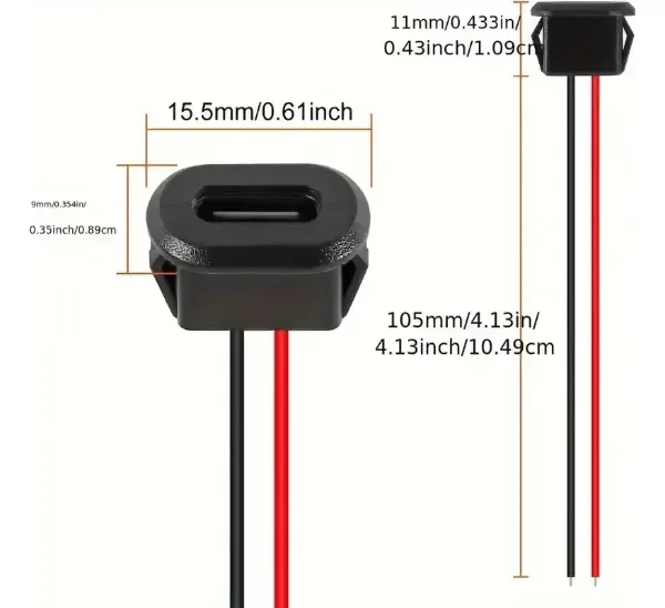 Producto - Usb c Pin De Carga Chasis Panel A Presión 2 Cables