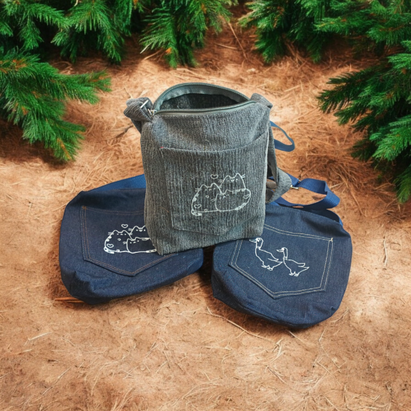 Producto - Carterita / morral de Jean estampada