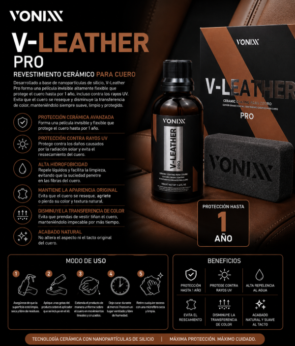 Producto - Vonixx V-Leather Pro 50ml Coating Cerámico para Cuero