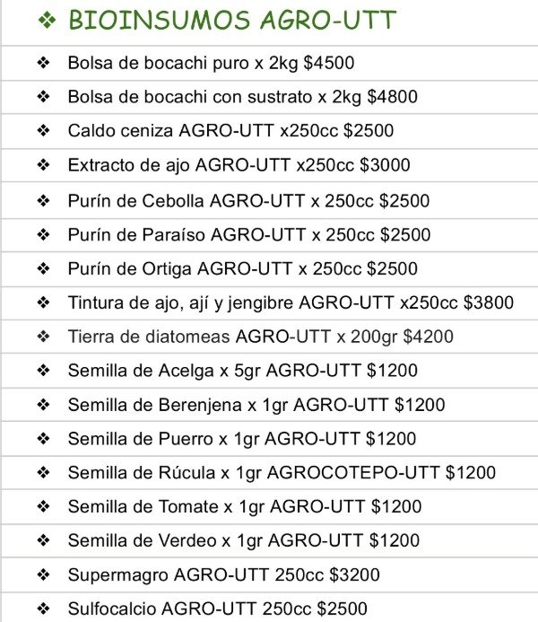 Producto - Bio Insumos Agro-UTT (Solicitalos por wsp.1140240079)