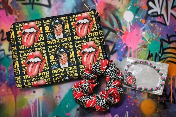 Producto - Combo  neceser  scrunchine  pulsera the rolling stones 1