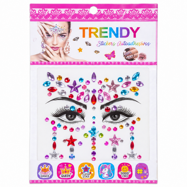 Producto - Gemas adhesivas multiples formas multicolor  12cm