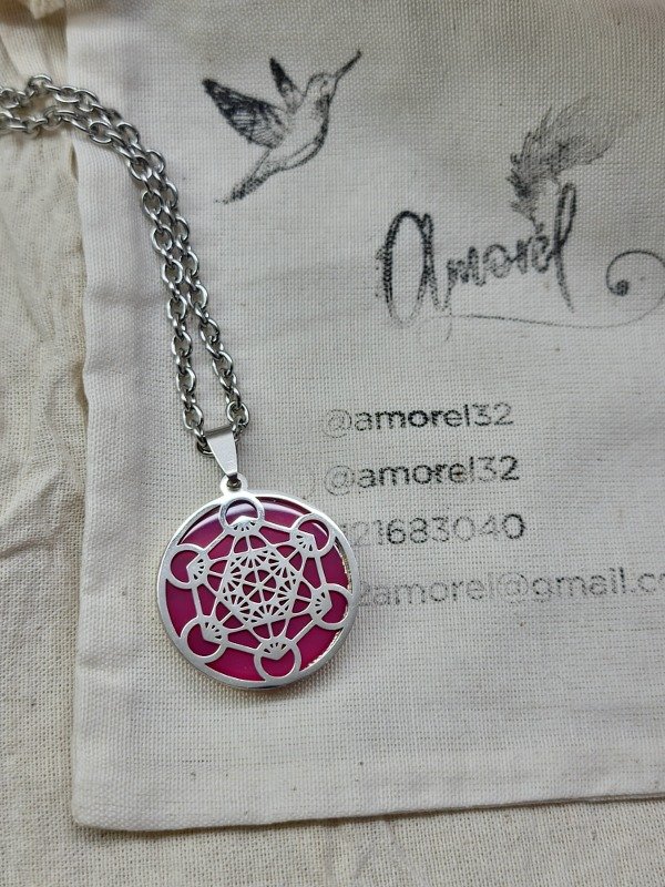 Producto - Collar Metatrón con Ágata Fucsia