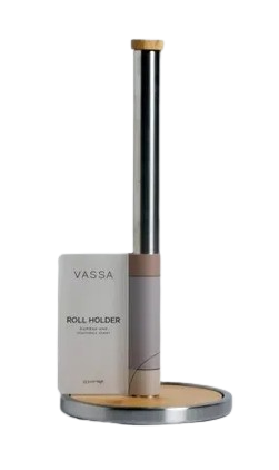 Producto - Porta rollo de acero y bamboo VASSA