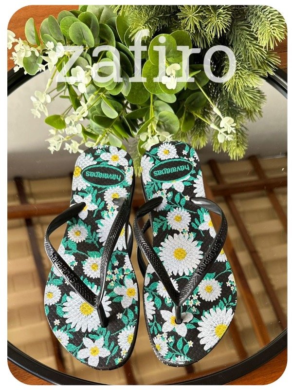 Producto - Ojota Havaiana Flores Negro
