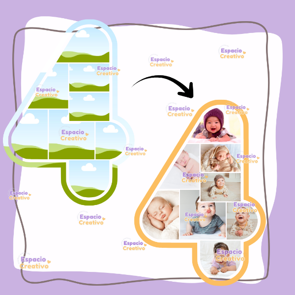 Producto - Pack números collage - Canva