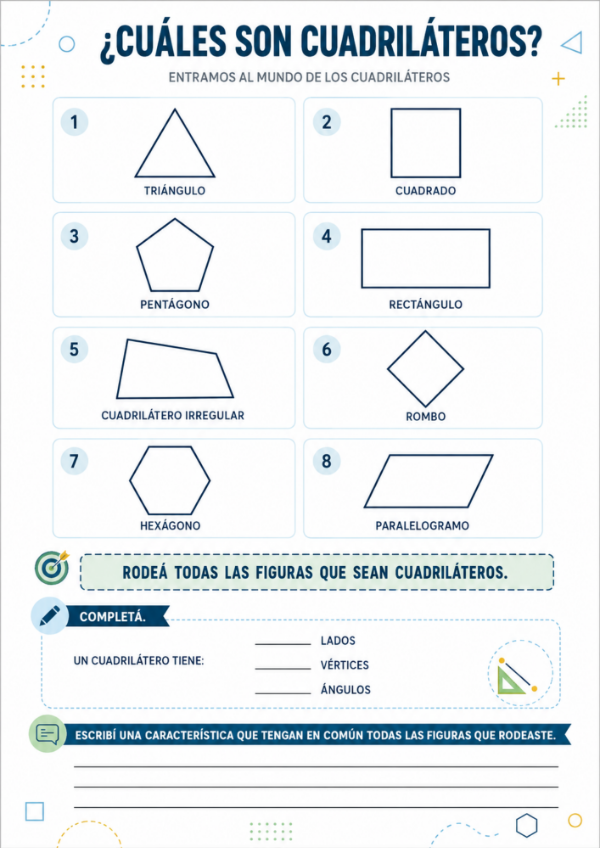Producto - Geometría: Propiedades, clasificación, diagonales y construcciones - 2