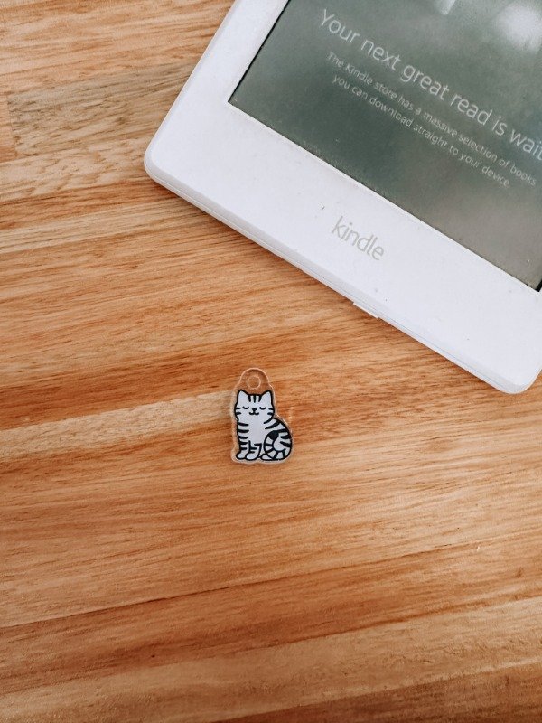 Producto - Gato gris atigrado Charm para Kindle o Celu