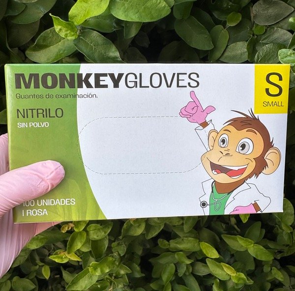 Producto - Guantes de nitrilo Monkey rosa talle S