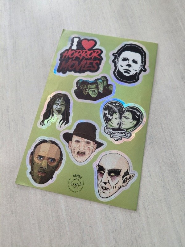 Producto - Planchitas de stickers - Personajes de terror
