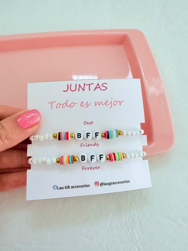 Producto - Pulseras para compartir bff mostacillones fimo