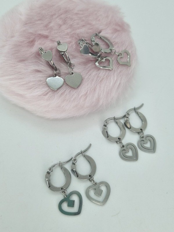 Producto - Aros acero quirurgico argollita aplique plano forma colgante forma plana