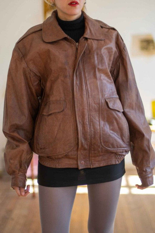 Producto - Bomber Brown Leather Talle:L - 4
