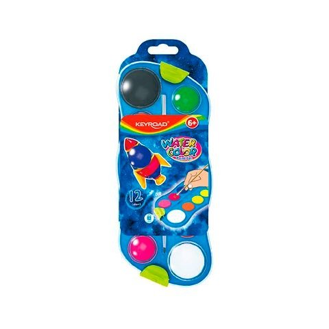 Producto - ACUARELA 12 COLORES CON PINCEL EN CAJA KEYROAD