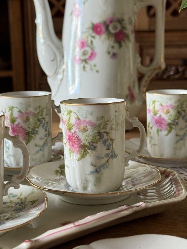Producto - 6 Tacitas chocolate porcelana Limoges - 0