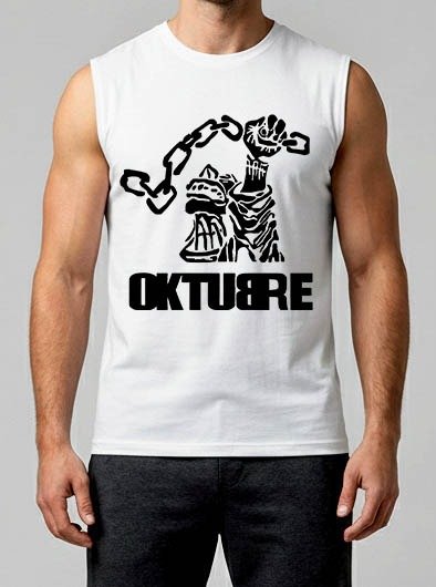 Producto - MUSCULOSA HOMBRE BLANCA REDONDOS OKTUBRE