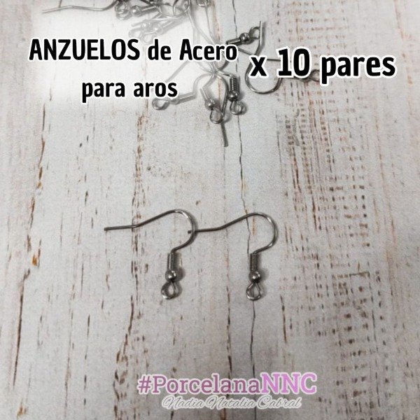 Producto - Anzuelos de ACERO para Aros x 10 pares