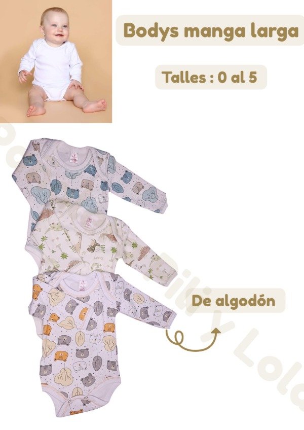 Producto - Bodys manga larga Talles 0 al 5 (Consultar mod. Disponible)
