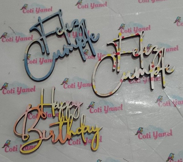 Producto - Topper de fibroplus FRONTALES Happy birthday - Feliz cumple - 1