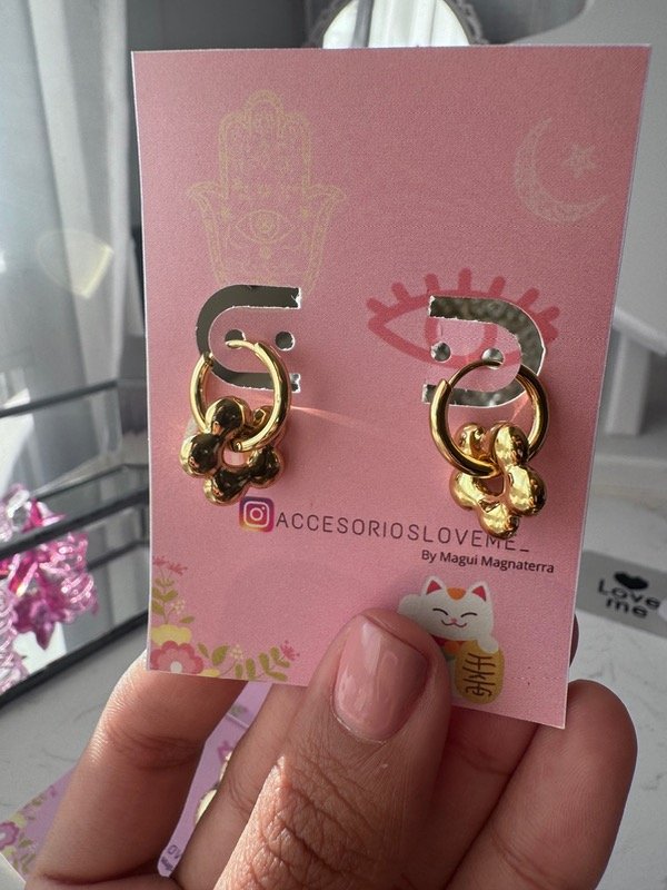Producto - Aros Chunky - Flor dorado