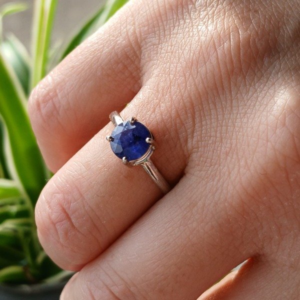 Producto - Anillo Plata 925 con zafiro tratado - Talle 17 - 0