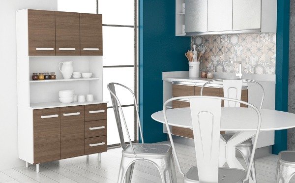Producto - Aparador Kit Triplo  Blanco/Carvalho Mezzo