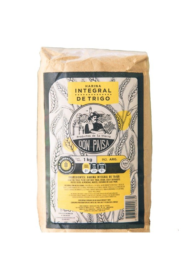 Producto - Harina INTEGRAL de trigo Orgánica x 1kg DON PAISA