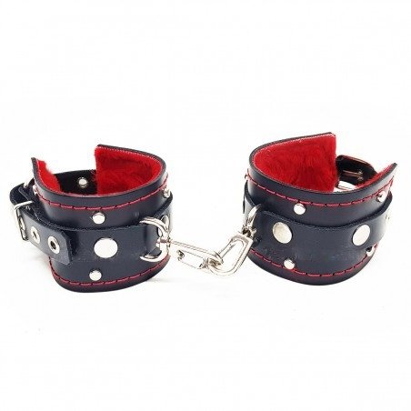 Producto - Esposas cuero medianas rojo