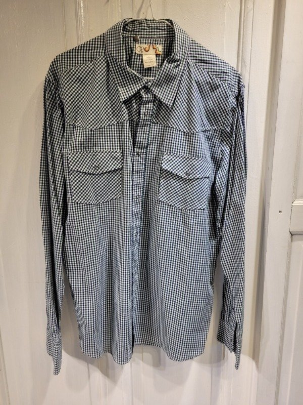 Producto - Camisa OP cuadrille azul verde y blanco Talle M - PRECIO: 20X