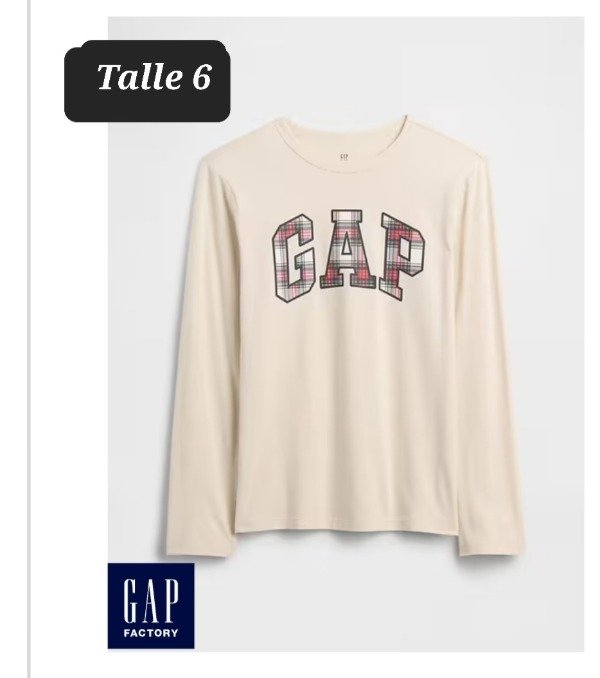 Producto - Remera manga larga gap talle 6 manteca