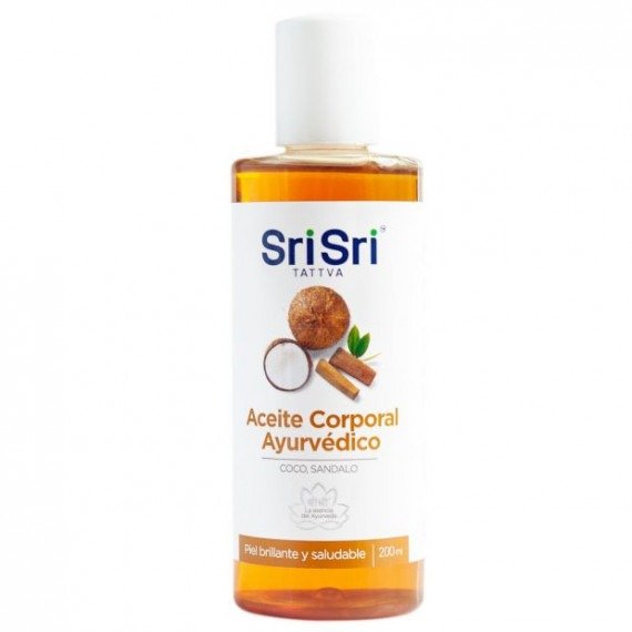 Producto - Aceite Corporal De Coco Y Sándalo Vegan Sin Gluten Sri Sri Tattva 200ml