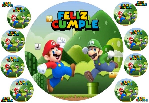 Producto - LAMINA MARIO BROS 6 REDONDA