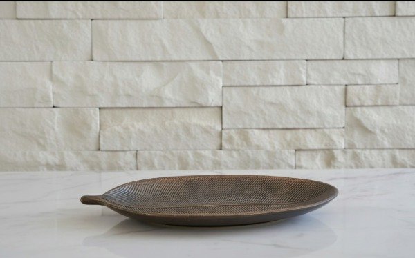 Producto - Bandeja de Madera Hoja Cobre