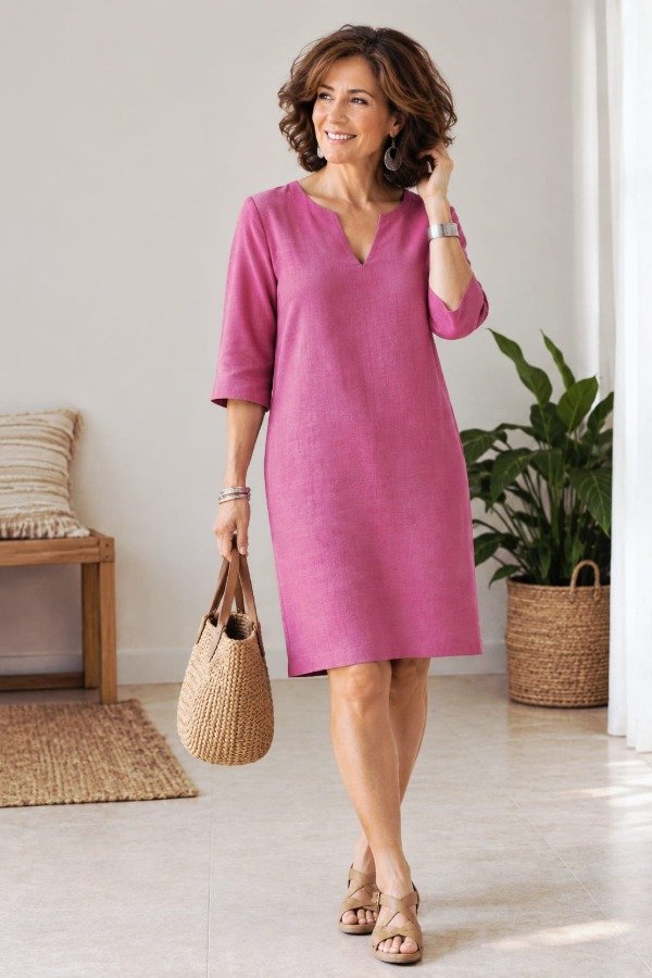 Producto - Vestido Manga 3/4 de Lino - 4