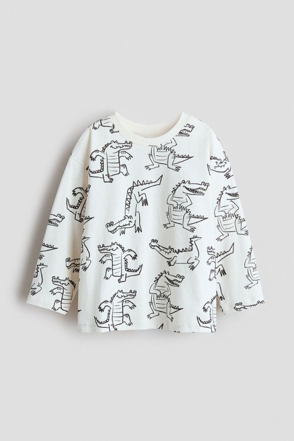 Producto - Remera HyM dinos blanca - 0