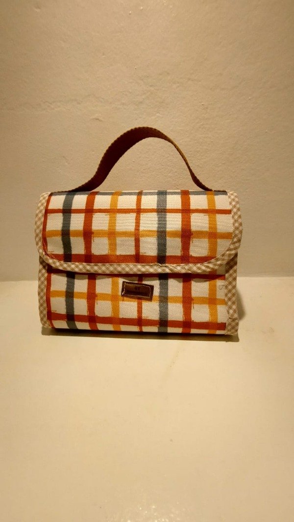 Producto - Porta taza en cordura cuadrillé