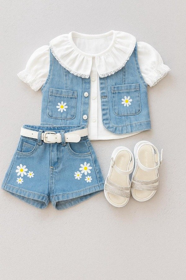 Producto - Chaleco jeans margaritas