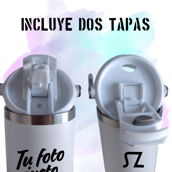 Producto - Vaso térmico doble pico de acero 900ml con manija - 2